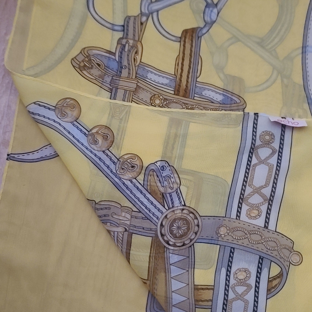 Echo Elegant Yellow Patterned Scarf - image 5